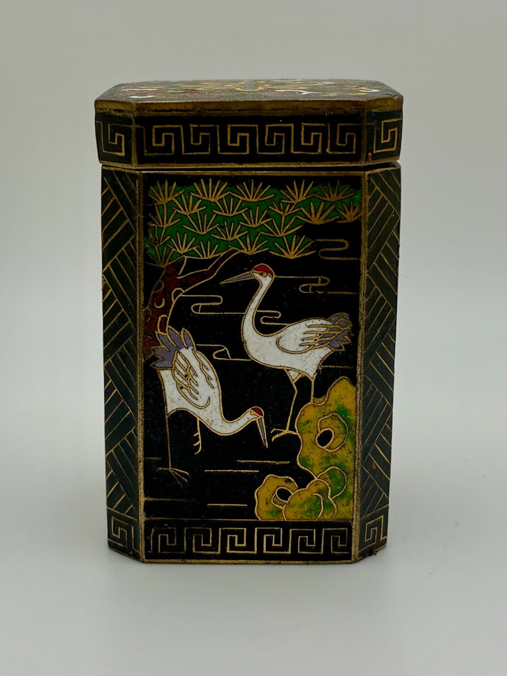 Antique  Chinese Lidded Cloisonné box